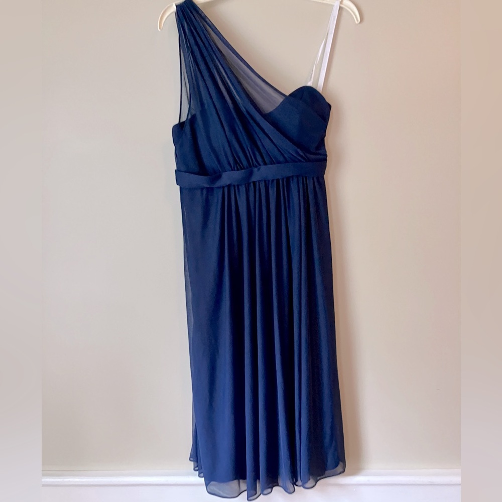 David's Bridal Formal Short Illusion Dress, Women's sz 4, Navy, NWT